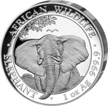 1 Unze Silber Somalia Elefant 2021 PP HR (Auflage: 1.000 | Polierte Platte | High Relief)