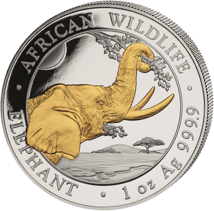 1 Unze Silber Somalia Elefant 2023 (Auflage: 5.000 | teilvergoldet)