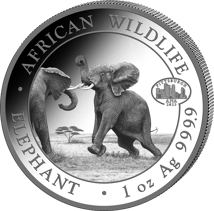 1 Unze Silber Somalia Elefant 2024 Motiv (PM: ANA Pittsburgh | Auflage: 1.000 | Jahrgang 2023)