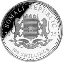 1 Unze Silber Somalia Elefant 2026 Motiv (Privy Mark: ANA Oklahoma City | Auflage: 1.000 | Jahrgang 2025)