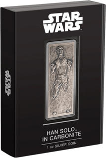 1 Unze Silber Star Wars Han Solo Karbonit-Barren 2022 AF (Auflage: 5.000 | Antik Finish)