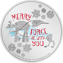 1 Unze Silber Star Wars Weihnachtsmünze - Hoth 2022 PP (Auflage: 2.022)