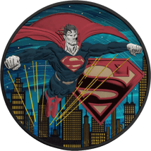 1 Unze Silber Superman 2021 (Auflage:100 | coloriert | Ruthenium)