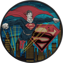 1 Unze Silber Superman 2021 (Auflage: 100 | coloriert | Ruthenium)