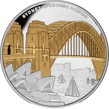 1 Unze Silber Sydney Harbour Bridge 2022 PP (Teilvergoldet |  Auflage: 500)