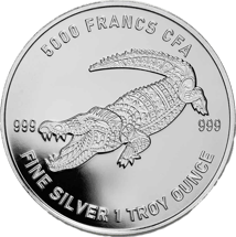 1 Unze Silber Tschad Mandala Krokodil 2022 (Auflage: 10.000)