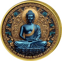1 Unze Silber Buddha 2025 (Auflage: 100 | teilvergoldet)