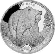 1 Unze Silber World's Wildlife Grizzly Bär 2022 (Auflage: 30.000)
