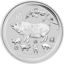1 Unze Silbermünze Lunar II Schwein 2019