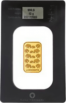 10 g Elefanten Goldbarren (Rand Refinery)