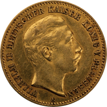 10 Mark Preußen Wilhelm II Goldmünze