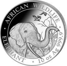 10 Unze Silber Somalia Elefant 2018
