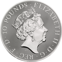 10 Unze Silbermünze Queen's Beasts The White Lion of Mortimer 2021