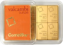 10 x 1/10 Unze Gold Combibarren Valcambi
