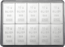 10 x 10g Silber Tafelbarren Combibarren