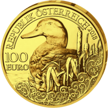 100 Euro Gold Wildtiere Stockente 2018 PP