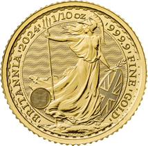 100 x 1/10 Unze Gold Britannia 2024 (Charles III.) (Schatztruhe)