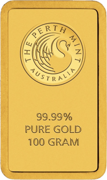100g Perth Mint Goldbarren Känguru