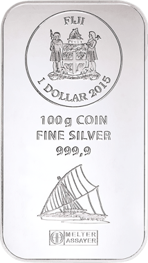 100g Silber Fiji Münzbarren (Argor Heraeus)