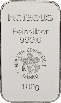 100g Silberbarren Heraeus