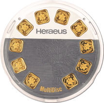 10g (10x1g) MultiDisc Heraeus Goldbarren