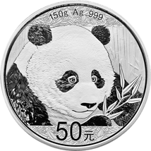 150g Silber China Panda 2018 (Polierte Platte)
