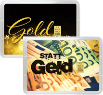 1g Goldbarren "Gold statt Geld" (Valcambi)