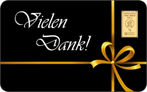1g Goldbarren Heimerle und Meule Vielen Dank FineCard