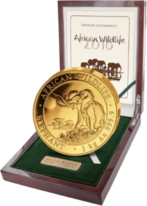 1kg Goldmünze Somalia Elefant 2016 PP (Auflage: 20 Münzen)