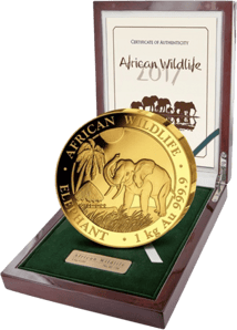 1kg Goldmünze Somalia Elefant 2017 PP (Auflage: 1 Stück)