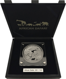 1kg Silber African Safari Büffel 2020 Antik Finish (Auflage: 100 Stück)