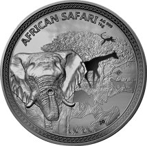 1kg Silber African Safari Elefant 2020 AF (Auflage: 100 | Antik Finish)