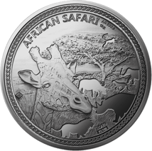 1kg Silber African Safari Giraffe 2019 Antik Finish (Auflage: 100)