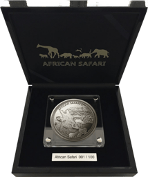 1kg Silber African Safari Giraffe 2019 Antik Finish (Auflage: 100)