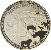 1kg Silber African Safari Giraffe 2019 PP (Auflage: 100 Stücke)