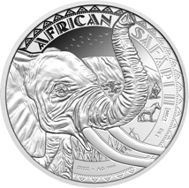 1kg Silber African Safari II Elefant 2022 PP (Auflage: 100 | Polierte Platte)