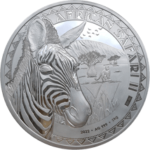 1kg Silber African Safari II Zebra 2022 PP (Auflage: 100 | Polierte Platte)