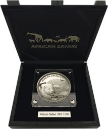 1kg Silber African Safari Leopard 2019 Antik Finish (Auflage: 100 Stück)