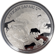 1kg Silber African Safari Leopard 2019 PP (Auflage: 100 Stücke)