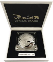 1kg Silber African Safari Leopard 2019 PP (Auflage: 100 Stücke)