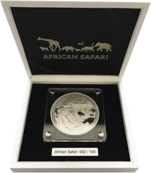 1kg Silber African Safari Löwe 2018 PP (Auflage: 100 | inkl. Holzbox & Zertifikat)