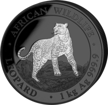 1kg Silber African Wildlife Leopard 2022 Black Edition (Auflage: 100 | platiniert)