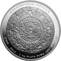 1kg Silber Aztekenkalender 2014 Prooflike (Etui & Zertifikat)