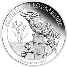 1kg Silber Kookaburra 2016 PP (inkl. Etui | Auflage: 500)