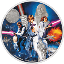 1kg Silber Star Wars A New Hope 2022 PP (Auflage:100 | coloriert |  Polierte Platte)