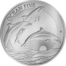 1kg Silber Ocean Five Delfin 2021 PP (Auflage: 100)