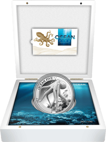 1kg Silber Ocean Five Oktopus 2023 PP (Auflage: 100 | Polierte Platte)