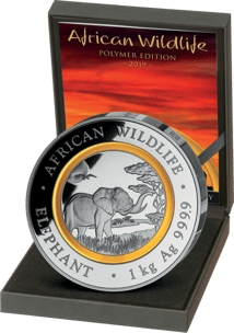 1kg Silber Somalia Elefant 2019 PP (Auflage: 300 | Polymer-Ring)