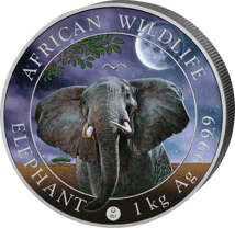 1kg Silber Somalia Elefant Limited Night Edition 2021 (Auflage: 100)