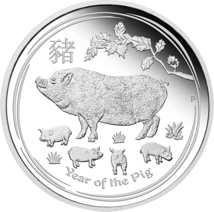 1kg Silbermünze Lunar II Schwein 2019 PP (Auflage: 500 | Polierte Platte)